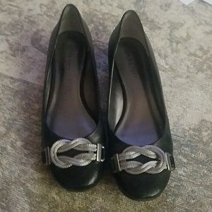 Black with with silver decor wedges